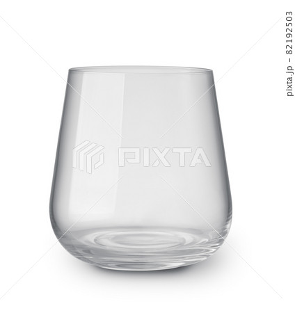 Front view of empty stemless glass tumbler Front view of empty stemless glass tumbler 82192503