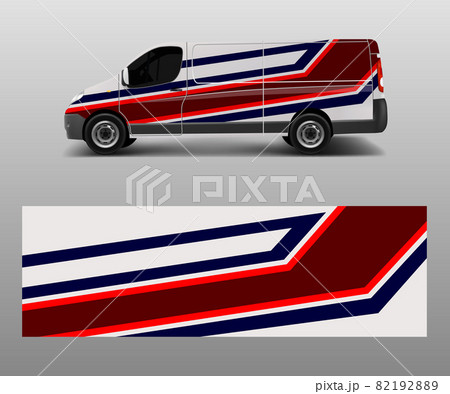 cargo van wrap vector, Graphic abstract stripe designs for wrap branding vehicle 82192889