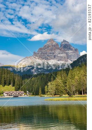 Lake Misurina and Tre Cime di Lavaredo or Drei Zinnen - Dolomites Italian Alps 82193537