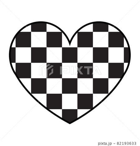 Vector flat heart with chess checkered texture Vector flat heart with chess checkered texture 82193633