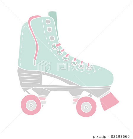 Vector Hand Drawn Colored Quad Roller Skateのイラスト素材