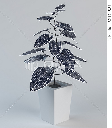 Plant leaves with solar panels 82194381