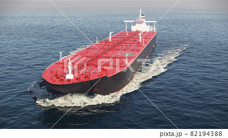 Oil tanker floating in the ocean 82194388