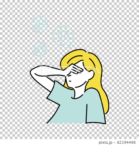 一個生病頭暈的女人的插圖 82194498