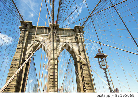 The archways and ropes of Brooklyn Bridge, New York, USA The archways and ropes of Brooklyn Bridge, New York, USA 82195669