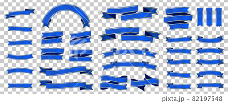 Ribbon with gold border and banner set blue Ribbon with gold border and banner set blue 82197548