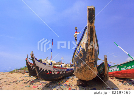 Native Ghanaian style boat Native Ghanaian style boat 82197569
