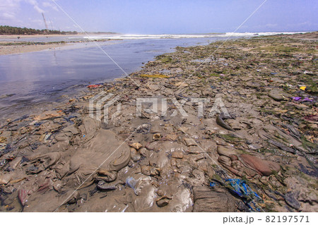 Dirty beach in Teshie, Ghana Dirty beach in Teshie, Ghana 82197571