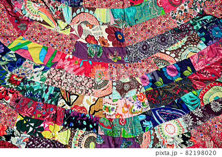 Colorful cloth made from small pieces togather Colorful cloth made from small pieces togather 82198020
