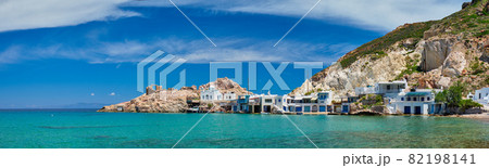 The beach of Firapotamos in Milos, Greece 82198141