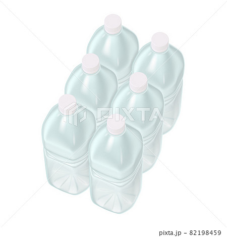 日用品のイラスト素材　ペットボトル　飲料水　半ダース（2_4） 82198459