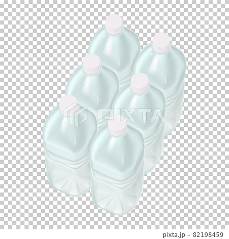 日用品のイラスト素材　ペットボトル　飲料水　半ダース（2_4） 82198459