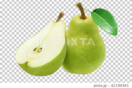 洋梨 ラ・フランス イラスト リアル セット 洋梨 ラ・フランス イラスト リアル セット 82199361