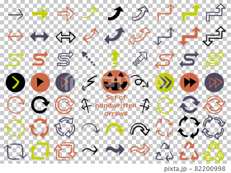 Arrow icon set Halloween color vector illustration material 82200998