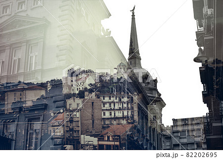 Belgrade, Serbia. Creative Double Exposure concept. 82202695