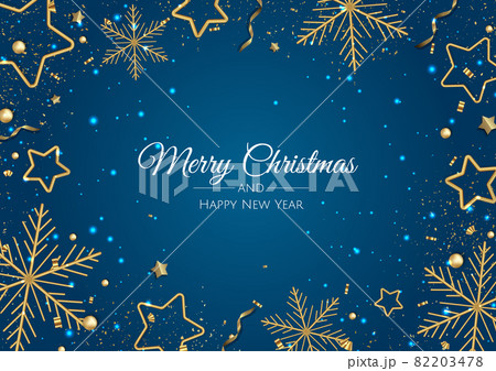 Christmas and New Year background. Bright Winter holiday composition. Greeting card, banner, poster 82203478