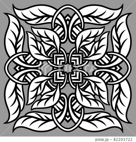 Portuguese azulejo ceramic tile pattern. Mediterranean traditional ornament. Italian pottery or spanish majolica. 82203722