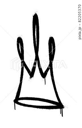 Sprayed crown with overspray in black over white. Vector illustration. Sprayed crown with overspray in black over white. Vector illustration. 82205370