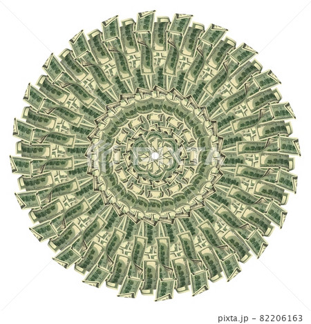 Mandala kaleidoscope of elements american dollar. 82206163
