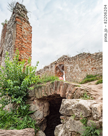 Climbing to a castle from the thirteenth century built from white limestone. Climbing to a castle from the thirteenth century built from white limestone. 82206204