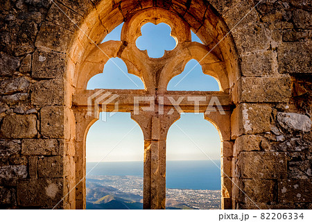 Saint Hilarion Castle, Queen's window. Kyrenia District, Cyprus Saint Hilarion Castle, Queen's window. Kyrenia District, Cyprus 82206334