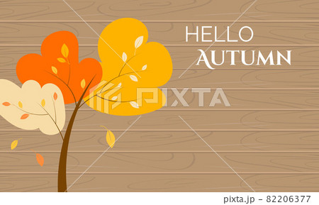 Autumn tree with yellow leaves on light wooden Autumn tree with yellow leaves on light wooden 82206377