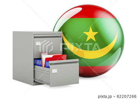 Database in Mauritania, concept. Folders in filing cabinet with Mauritanian flag, 3D rendering Database in Mauritania, concept. Folders in filing cabinet with Mauritanian flag, 3D rendering 82207266