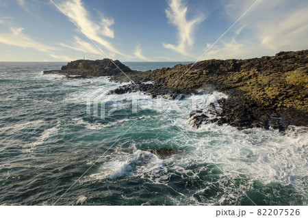 Drone aerial photograph of Blow Hole Point in Kiama in Australia 82207526
