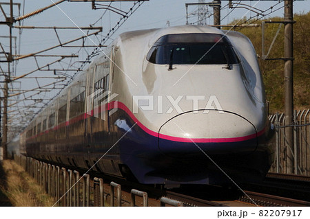 東北新幹線e2系やまびこ号 山形新幹線e3系つばさ併結 の写真素材 7917