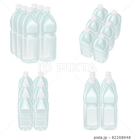 日用品のイラスト素材 ペットボトル 飲料水 半ダース 四点セット(2_1) 日用品のイラスト素材 ペットボトル 飲料水 半ダース 四点セット(2_1) 82208048