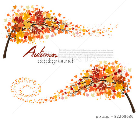 Autumn absctact background with a tree and a...のイラスト素材 [82208636] - PIXTA