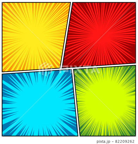 Comic book radial lines collection. Comics background with motion