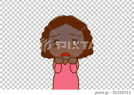 <上半身/前部> 變成深藍色並請求原諒的非洲女人 <上半身/前部> 變成深藍色並請求原諒的非洲女人 82209533
