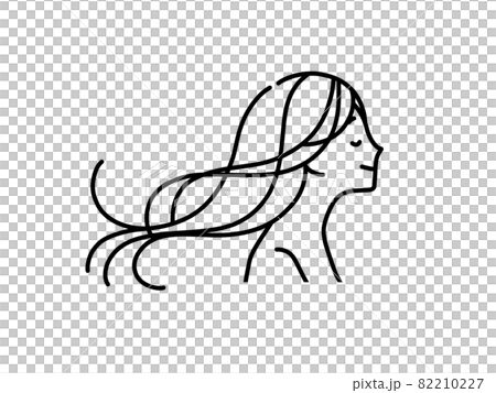 頭髮飄揚的女人-黑色 82210227