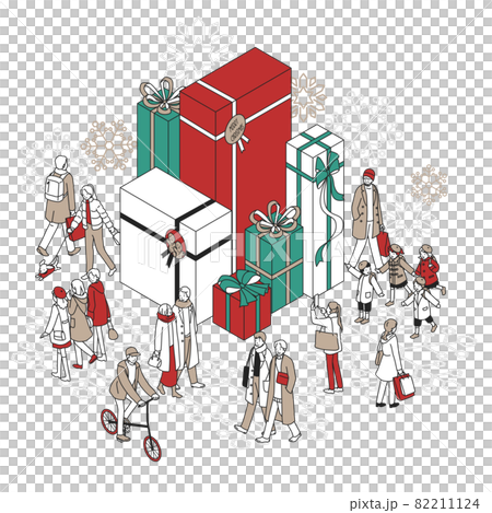 Christmas image (gifts and people) 82211124