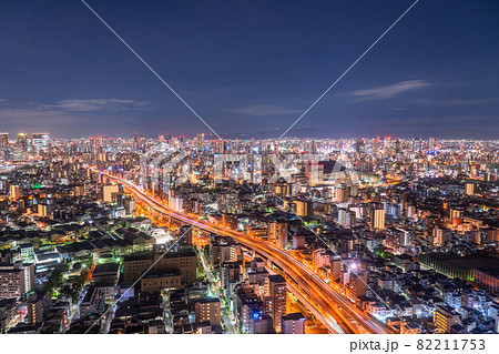 《大阪府》大阪中心街・都市夜景 《大阪府》大阪中心街・都市夜景 82211753