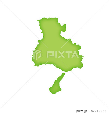 兵庫県の地図　緑色の都道府県単位の地図のイラスト　地図シルエット 82212266