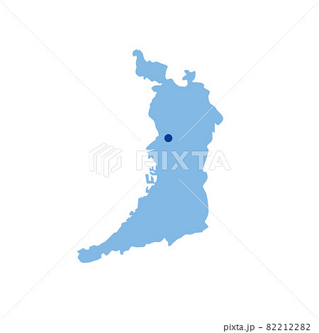 大阪府の地図　県庁所在地マーク　都道府県単位の地図のイラスト　地図シルエット 82212282