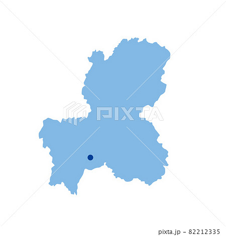 岐阜県の地図 県庁所在地マーク 都道府県単位の地図のイラスト 地図シルエットのイラスト素材