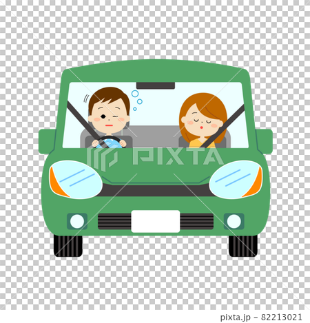 居眠り運転をしているドライバー 82213021