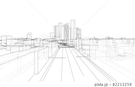Vector lines buildings and city roads, town design Vector lines buildings and city roads, town design 82213259