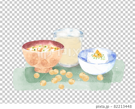 大豆と大豆製品　水彩イラスト 82213448