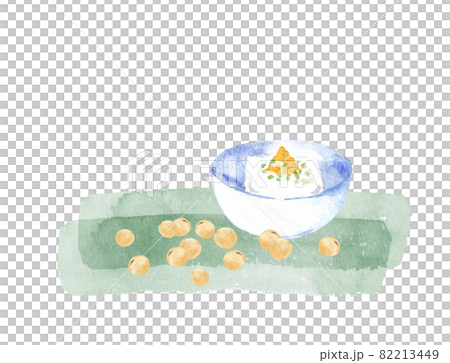 大豆と豆腐　水彩イラスト 82213449