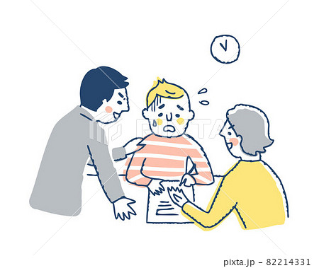 強引な契約を迫られて困っている男性 82214331
