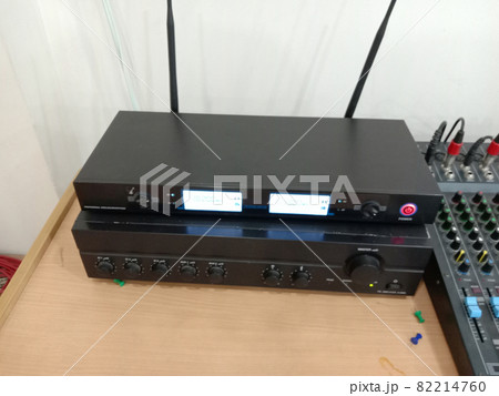 black colored wireless and Portable Mixer Professional Audio Amplifier For Indoor Stage Performance 82214760