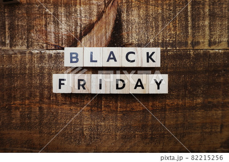 Black Friday alphabet letter on wooden background 82215256