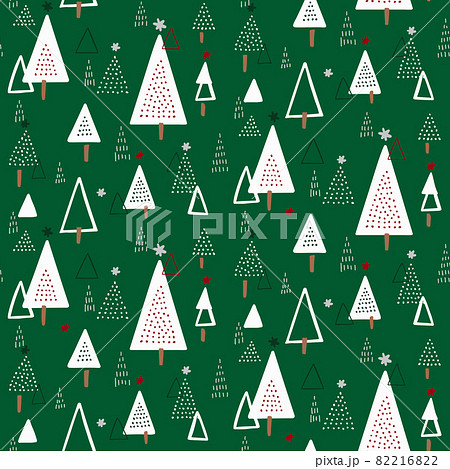 Scandinavian Christmas Trees Seamless Pattern File Design. Boho Christmas,  Neutral, Sage, Nordic. Clipart for Personal and Commercial Use.