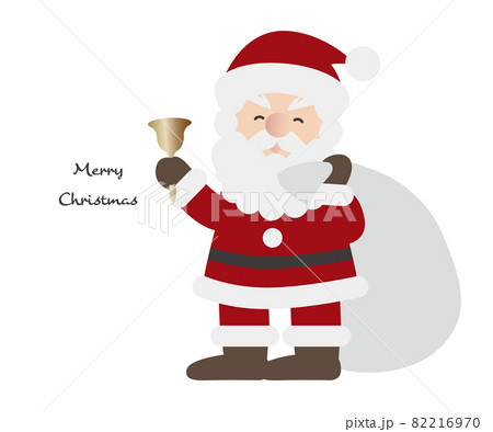 サンタクロースのイラストカット ベクター ハンドベル クリスマスのイラスト素材