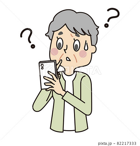 スマホの操作方法がわからないシニア女性 スマホの操作方法がわからないシニア女性 82217333
