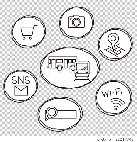 為智能手機應用程序設置的簡單圖標 82217345